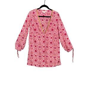 Victoria’s Secret 100% Silk Boho Mediterranean Gold Sequin Dress Women’s Small